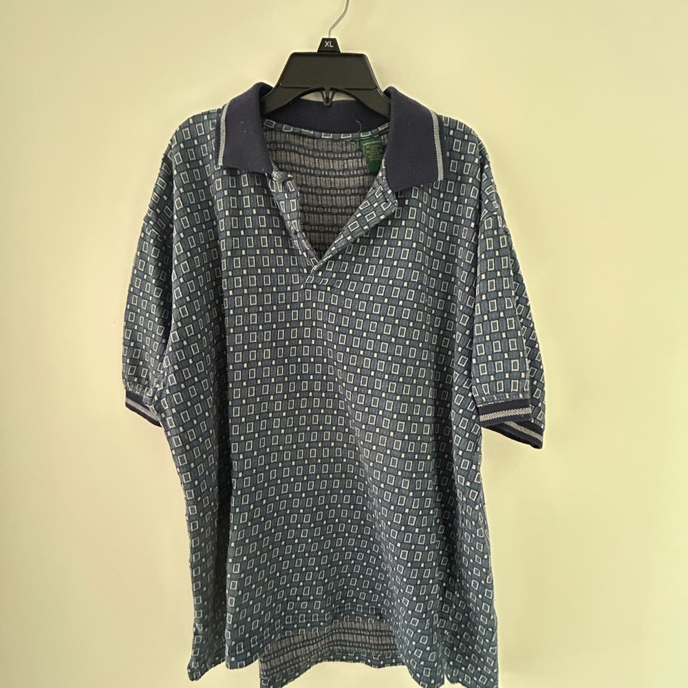 Lacoste Navy Geometric Polo Shirt